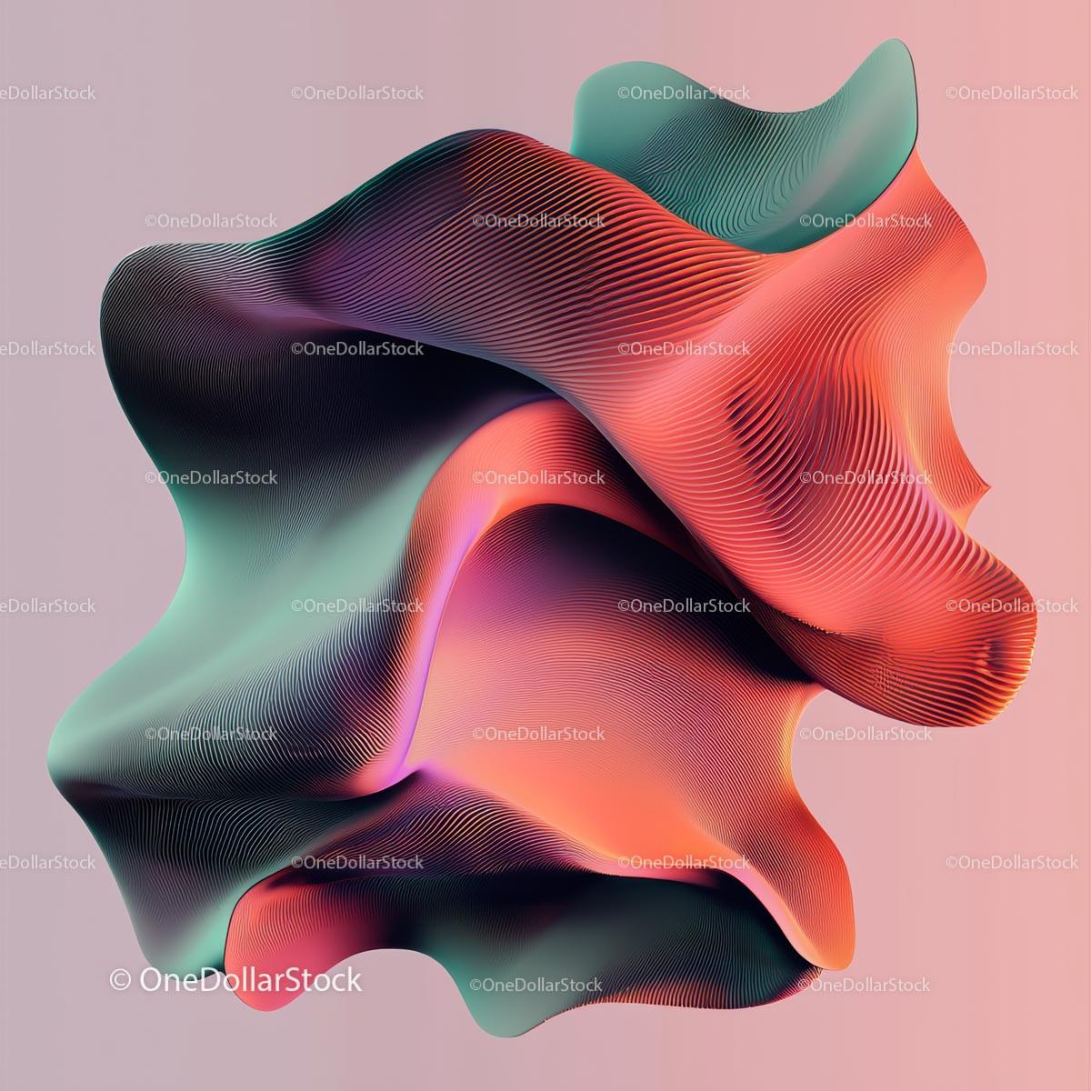 Colorful Flowing Abstract Art with Smooth Waves