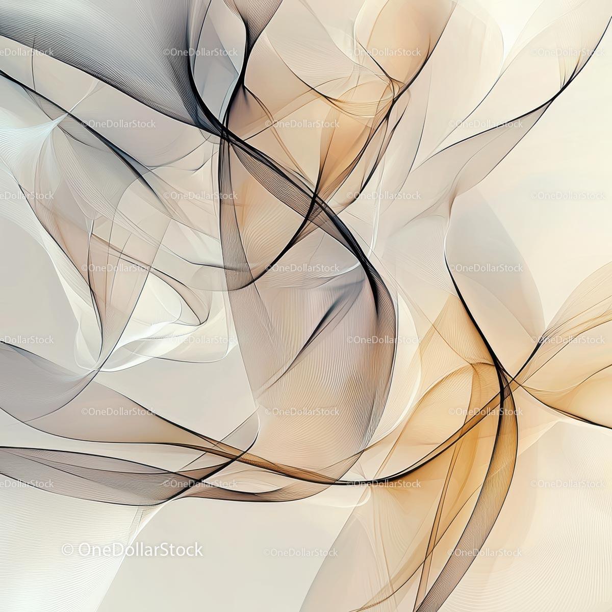 Elegant Abstract Art with Flowing Lines and Beige Tones