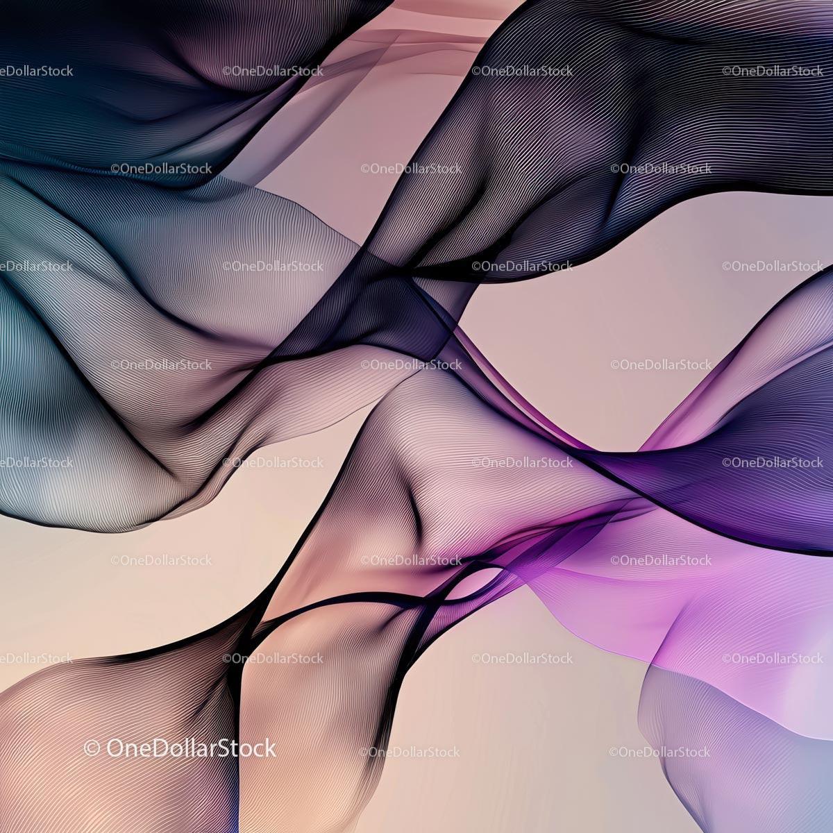 Flowing Abstract Waves in Purple and Blue Hues