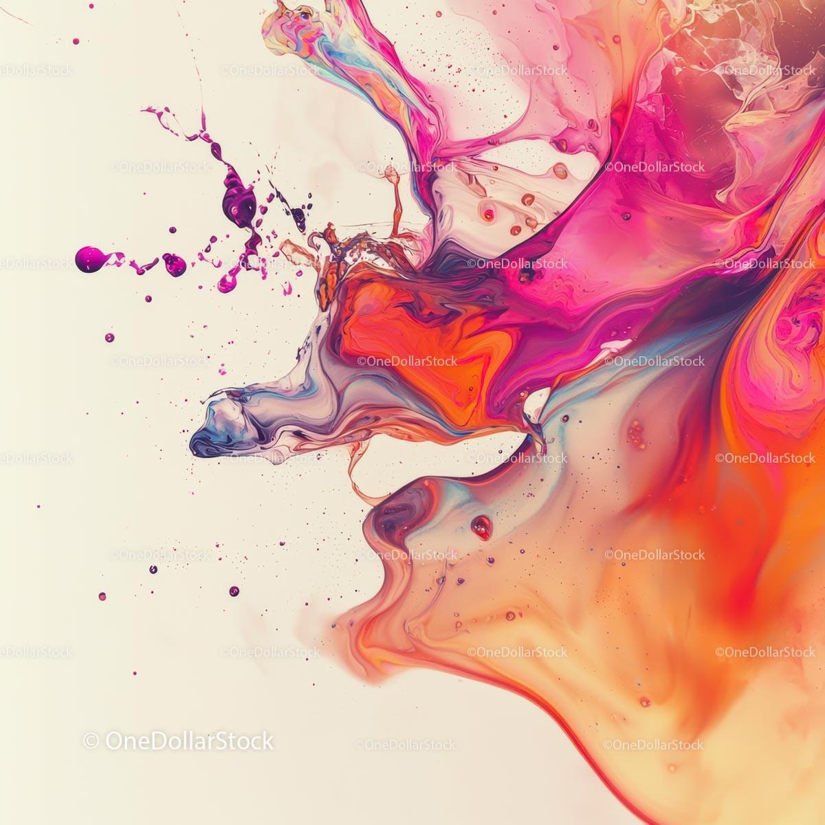 Vibrant Abstract Splash with Multicolored Swirls