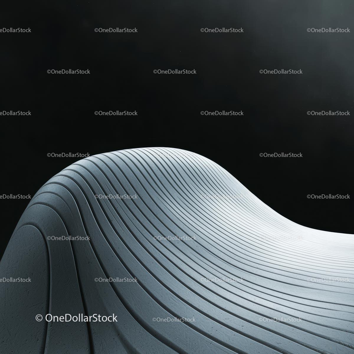 Abstract Curved Structure with Modern Design Elements