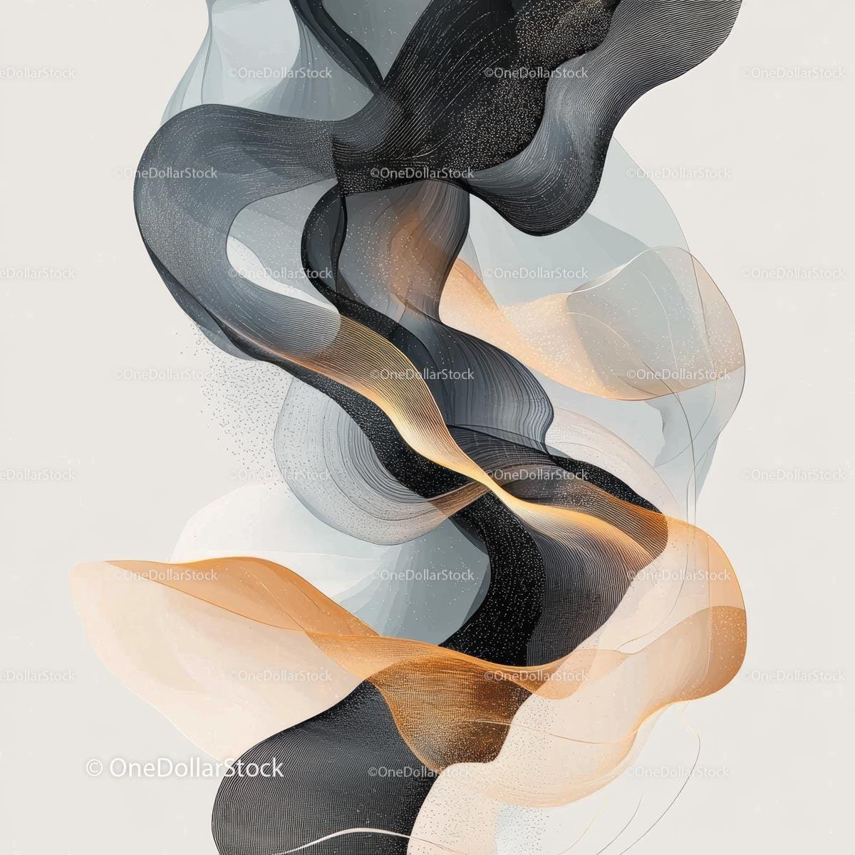 Abstract Flowing Waves with Elegant Curves