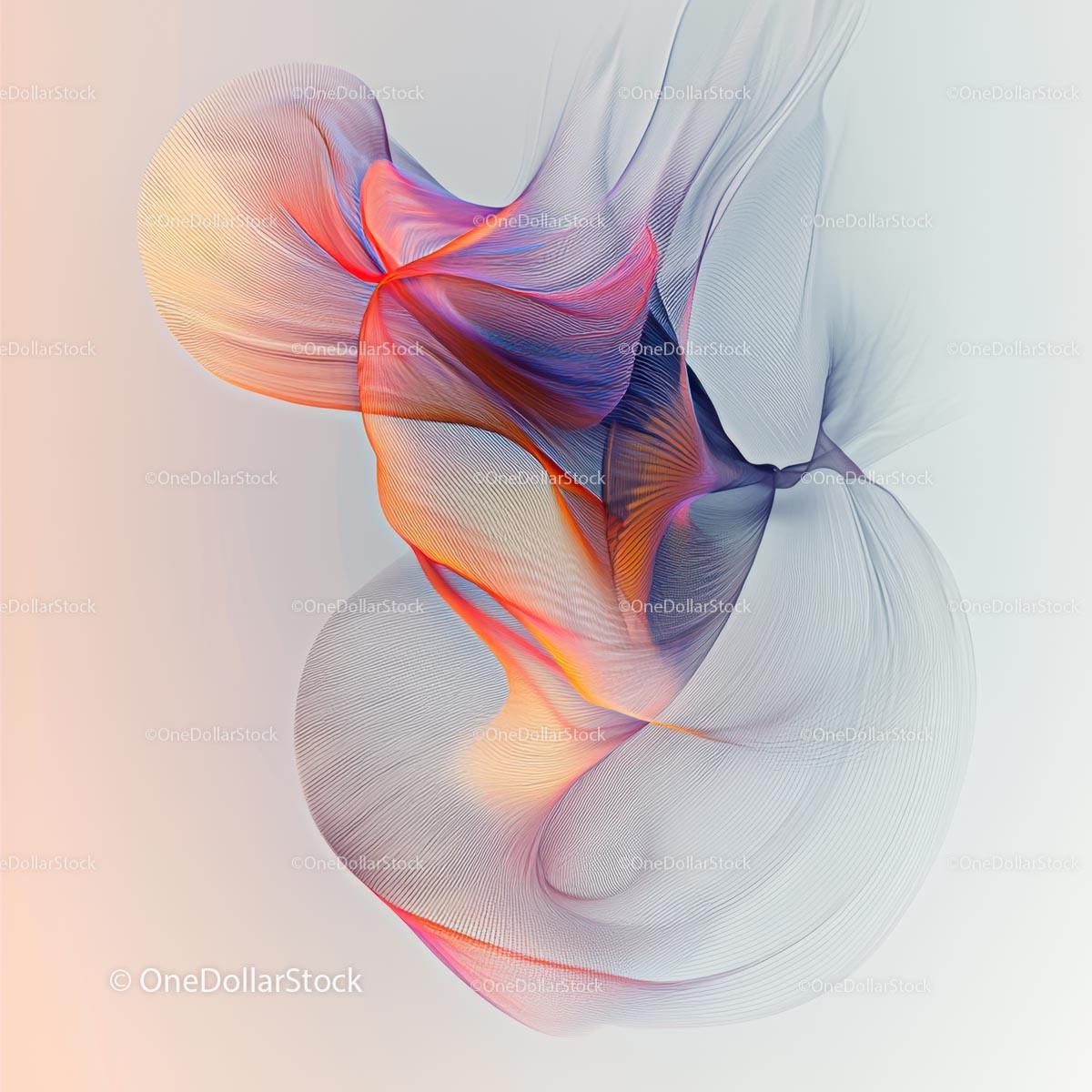 Vibrant Abstract Art with Fluid Dynamic Curves