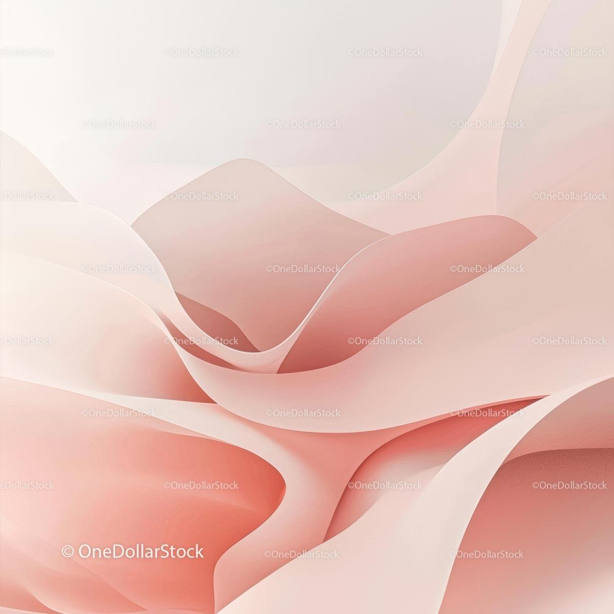 Abstract Pink Waves with Soft, Flowing Curves