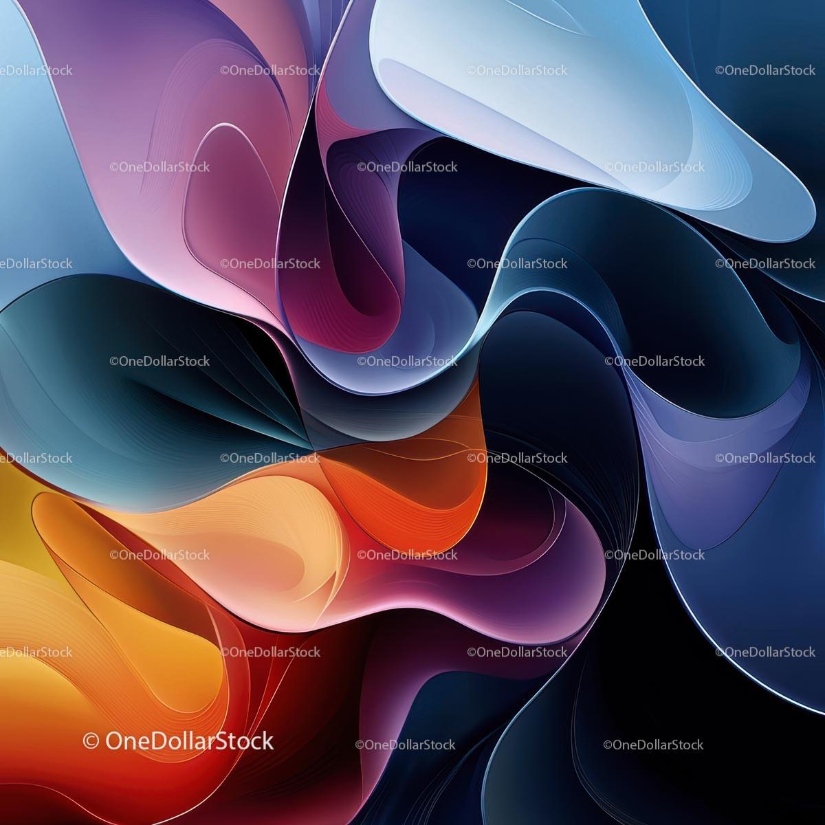 Dynamic Abstract Design with Colorful Swirls and Shapes