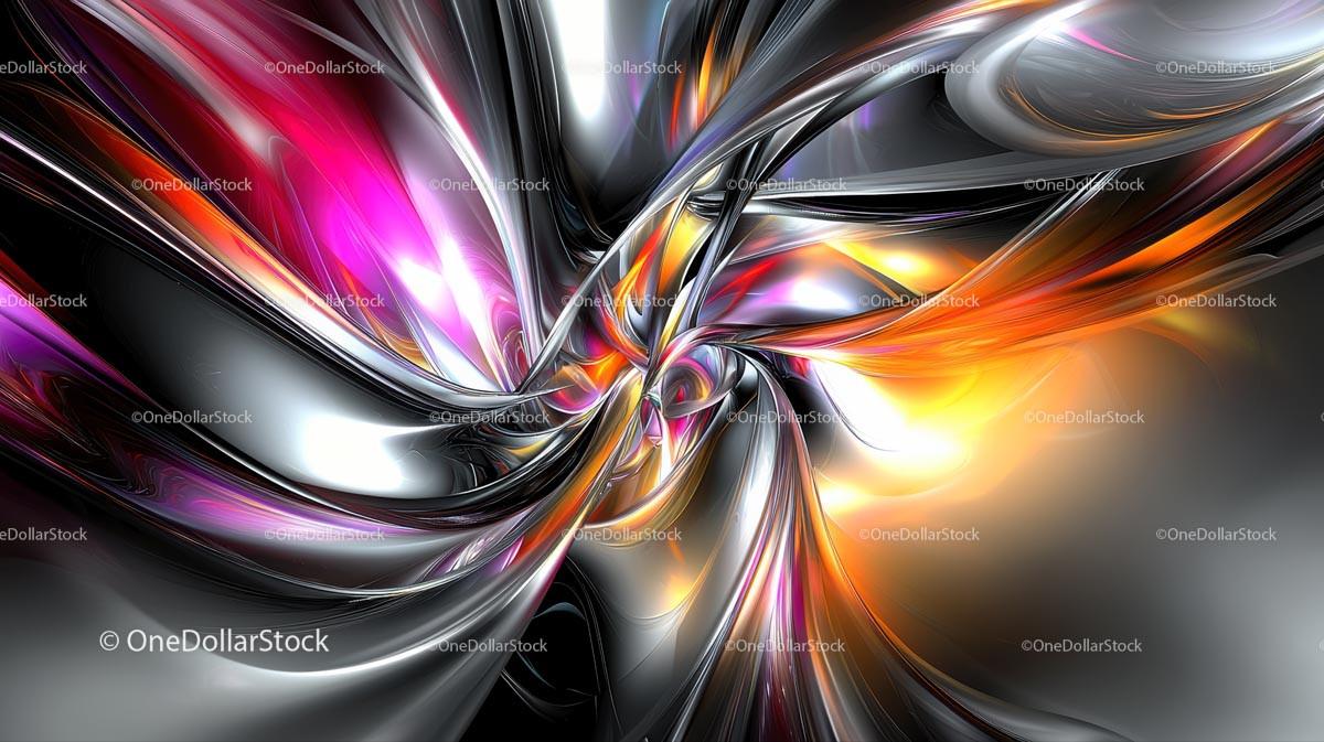 Vibrant Abstract Swirl with Metallic Finish