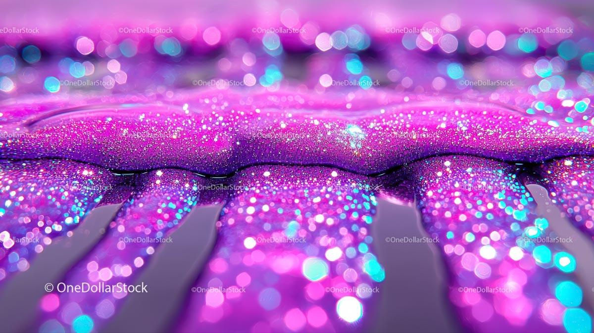 Glittering Purple and Blue Bokeh Abstract