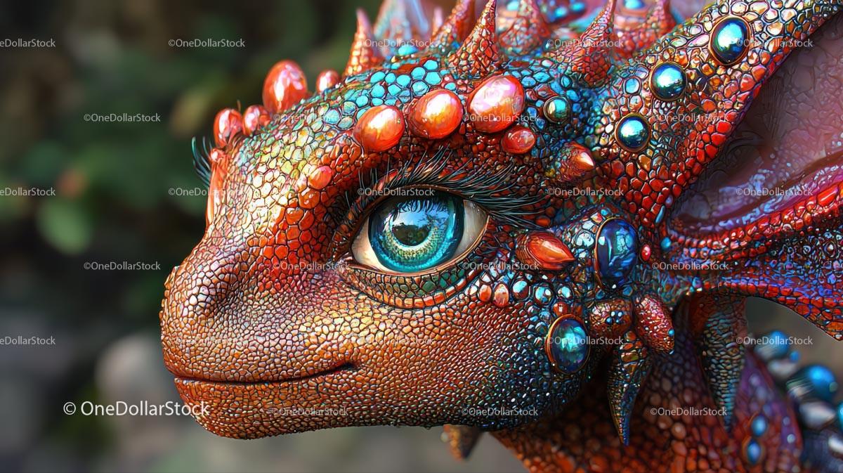 Vibrant Fantasy Dragon with Intricate Scales and Colors