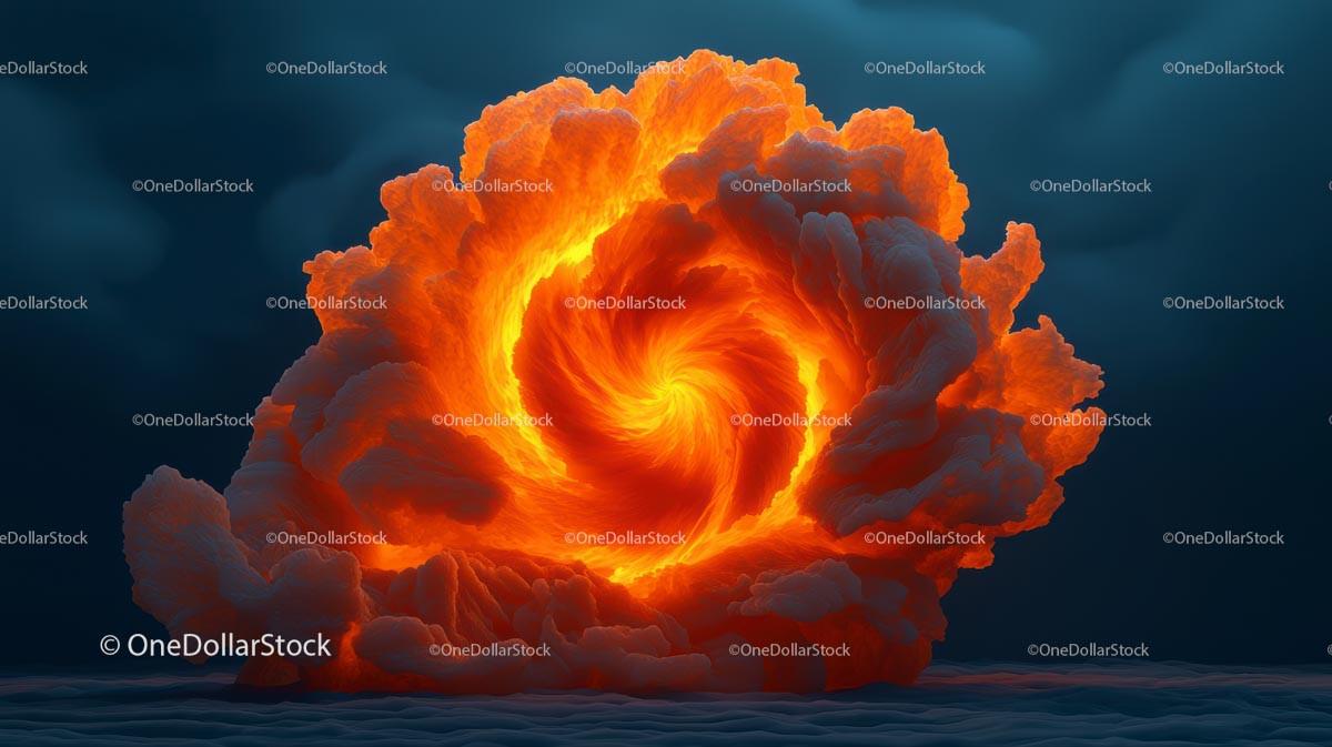 Fiery Vortex Amidst Dramatic Cloud Formation