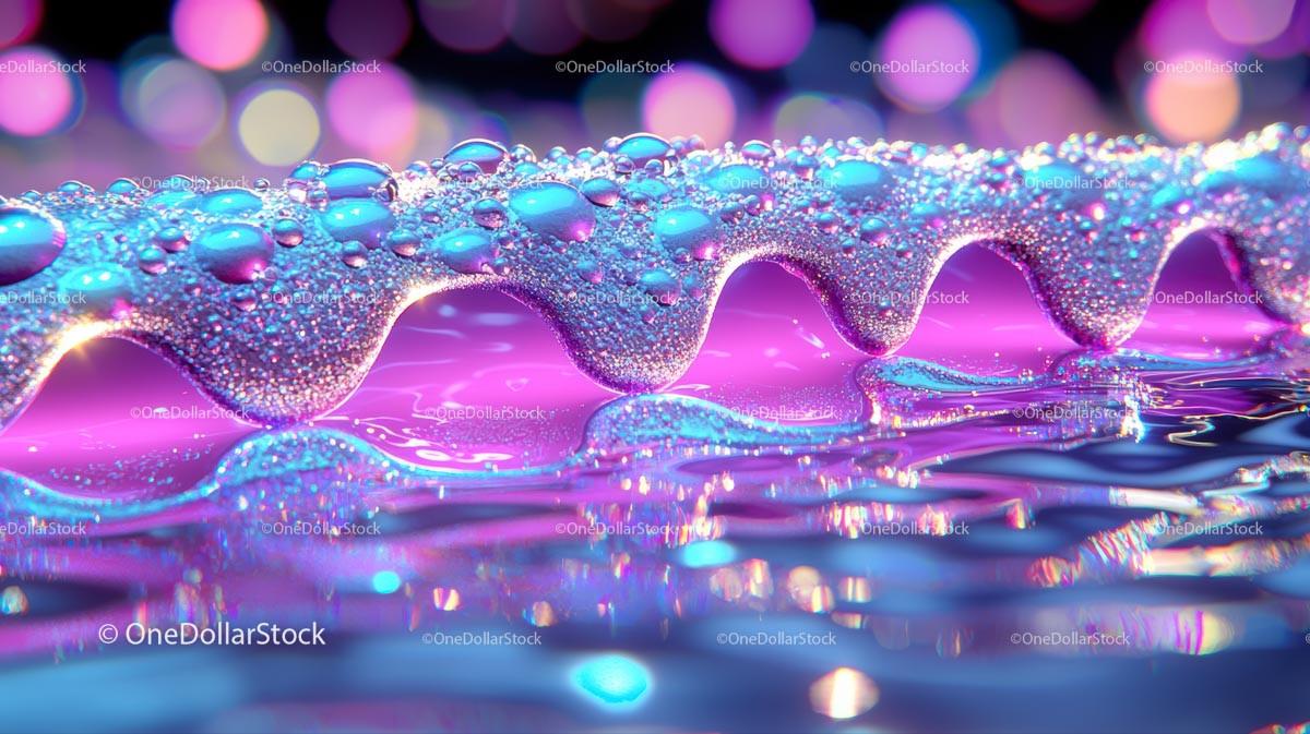 Vibrant Water Droplets on Abstract Background