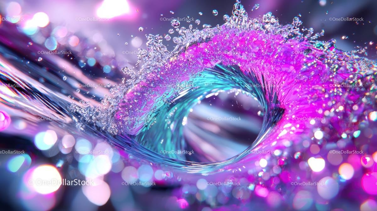 Vibrant Abstract Water Wave with Dynamic Colors