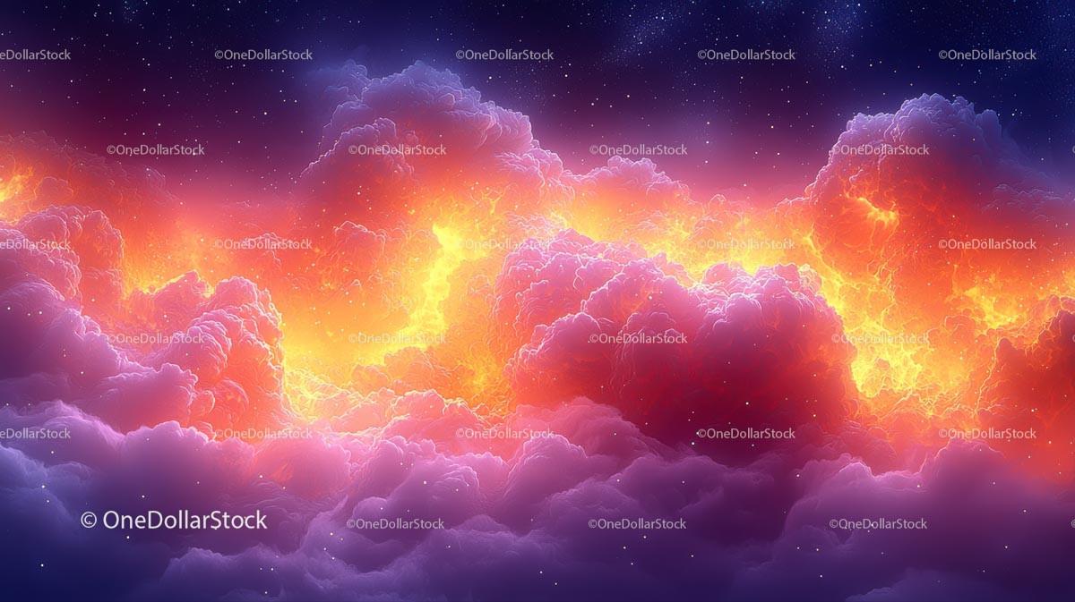 Dramatic Sunset Clouds in a Vibrant Celestial Panorama