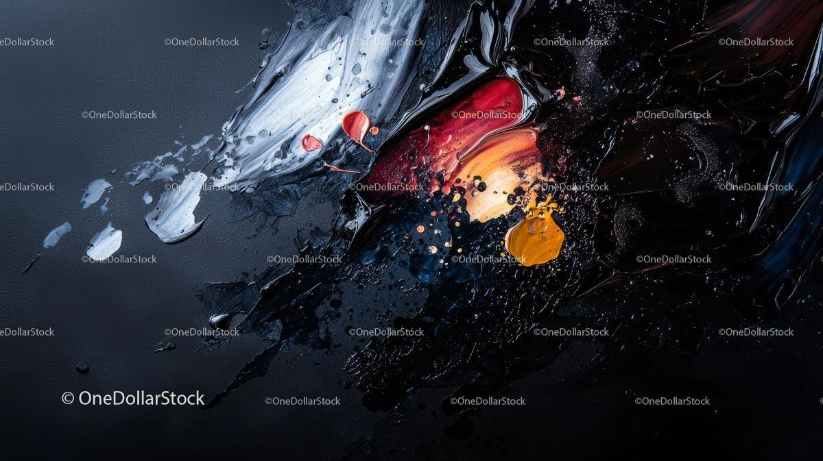Dynamic Abstract Painting with Vibrant Color Splash