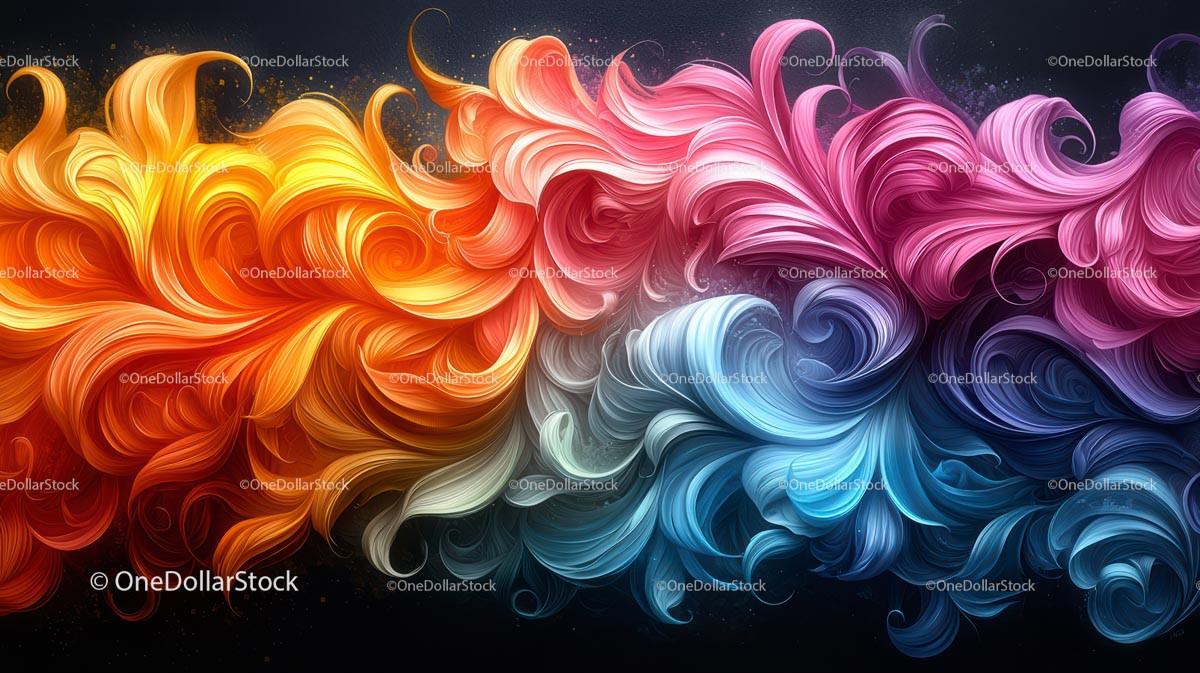Vibrant Swirling Abstract Art with Bold Colors