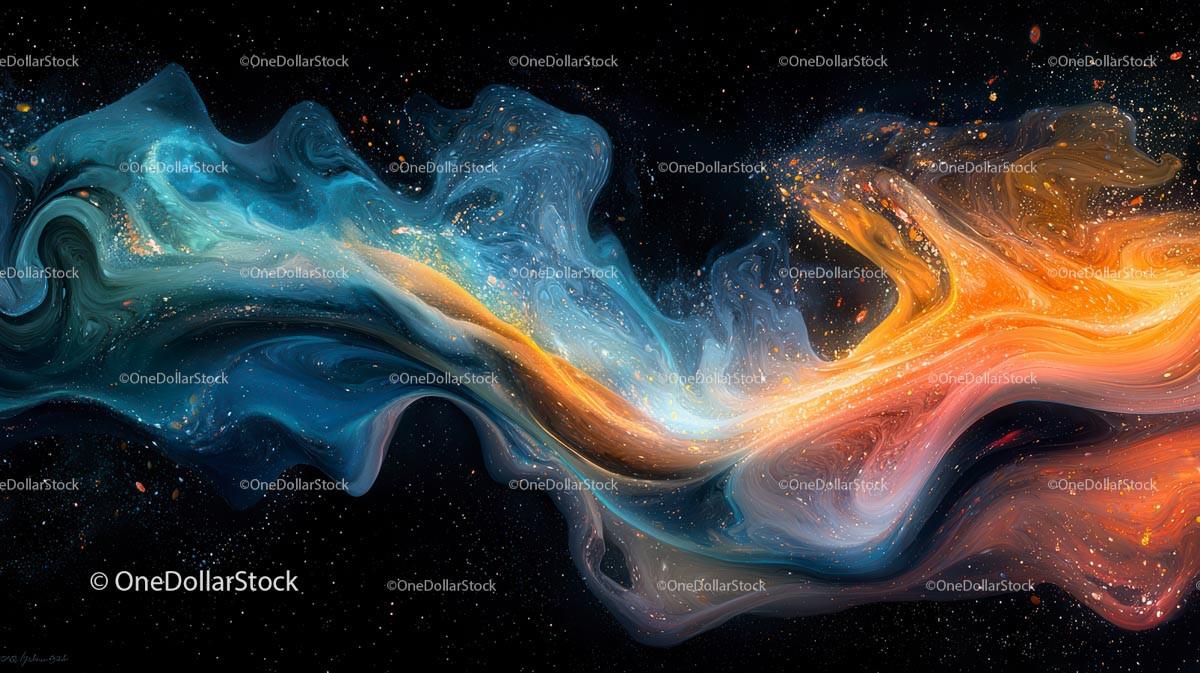 Cosmic Waves in Vibrant Abstract Art