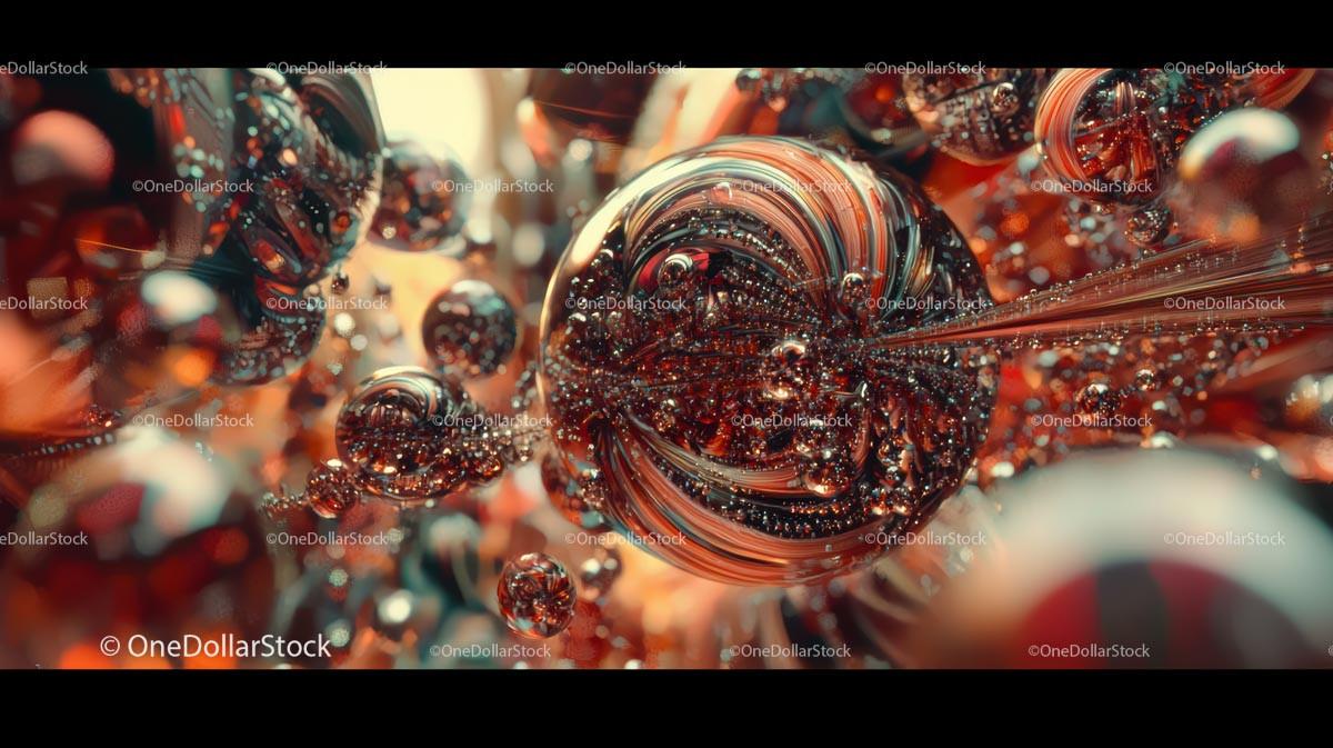 Intricate Abstract Spheres with Metallic Reflections