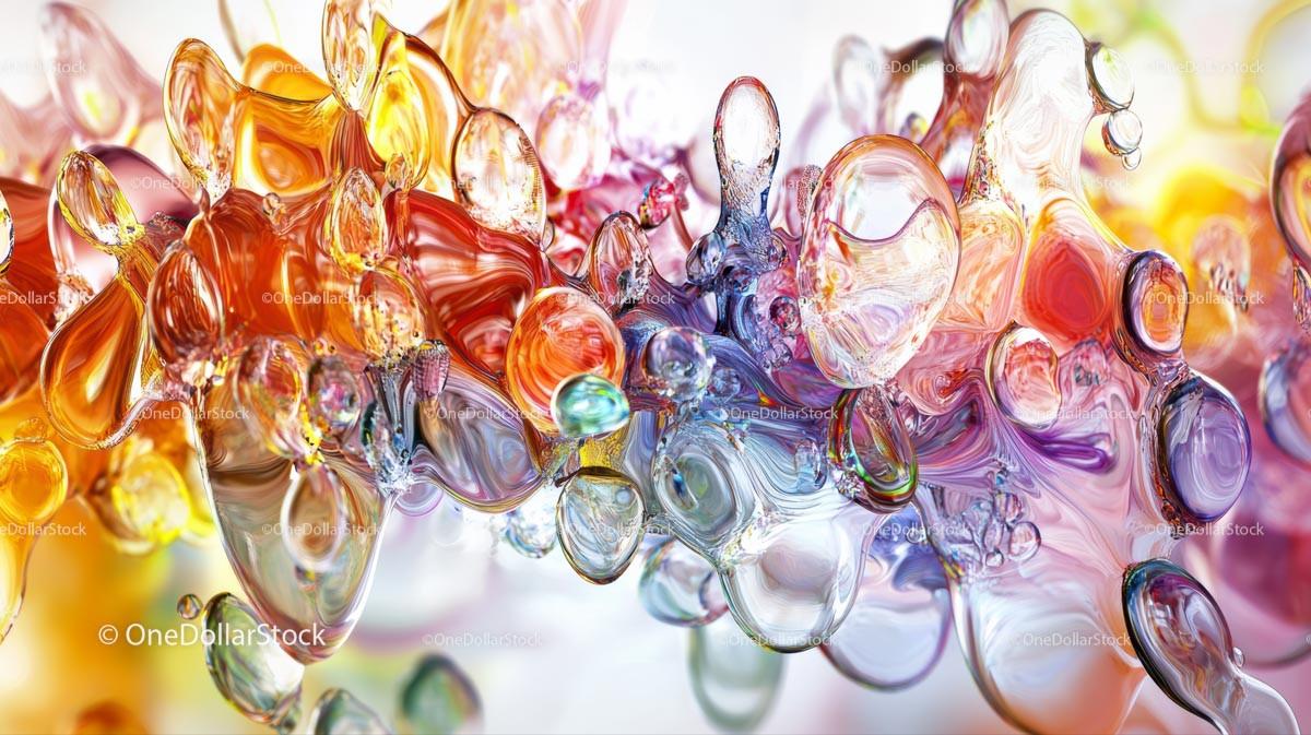 Colorful Abstract Bubbles in a Vivid Flow