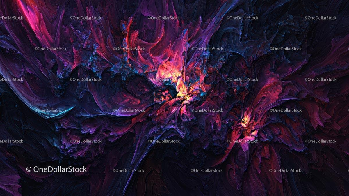 Vibrant Abstract Painting with Dynamic Colors and Textures