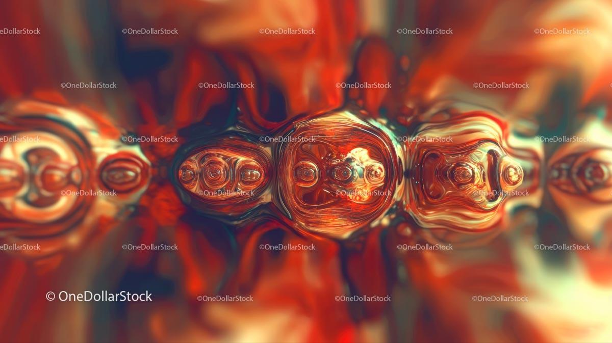 Dynamic Abstract Art with Red and Orange Fluid Patterns