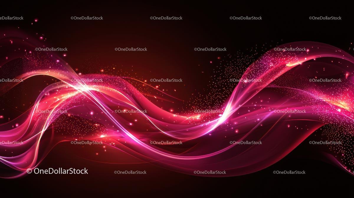 Dynamic Abstract Red and Pink Light Waves