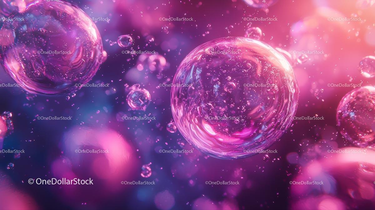 Vibrant Soap Bubbles with Sparkling Lights