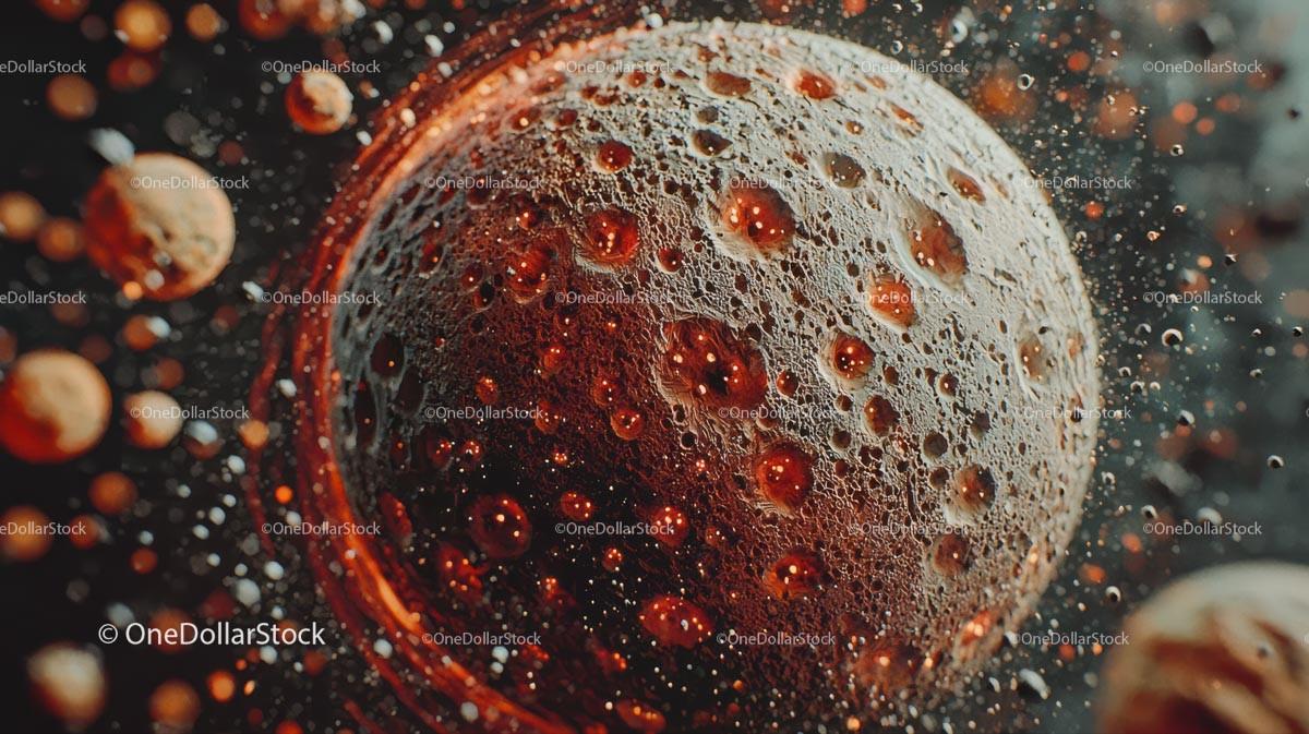 Abstract Cosmic Sphere with Textured Surface