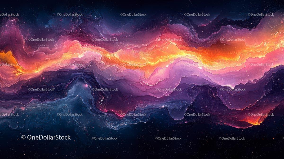 Vibrant Abstract Cosmic Waves with Dynamic Colors