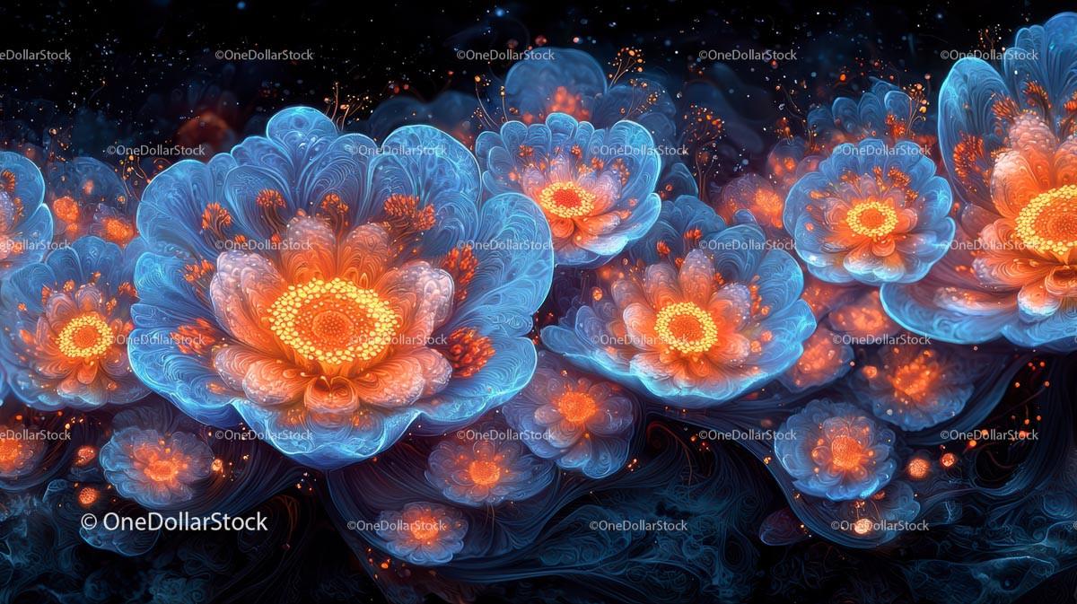 Vibrant Fractal Flowers in Cosmic Fantasy Garden