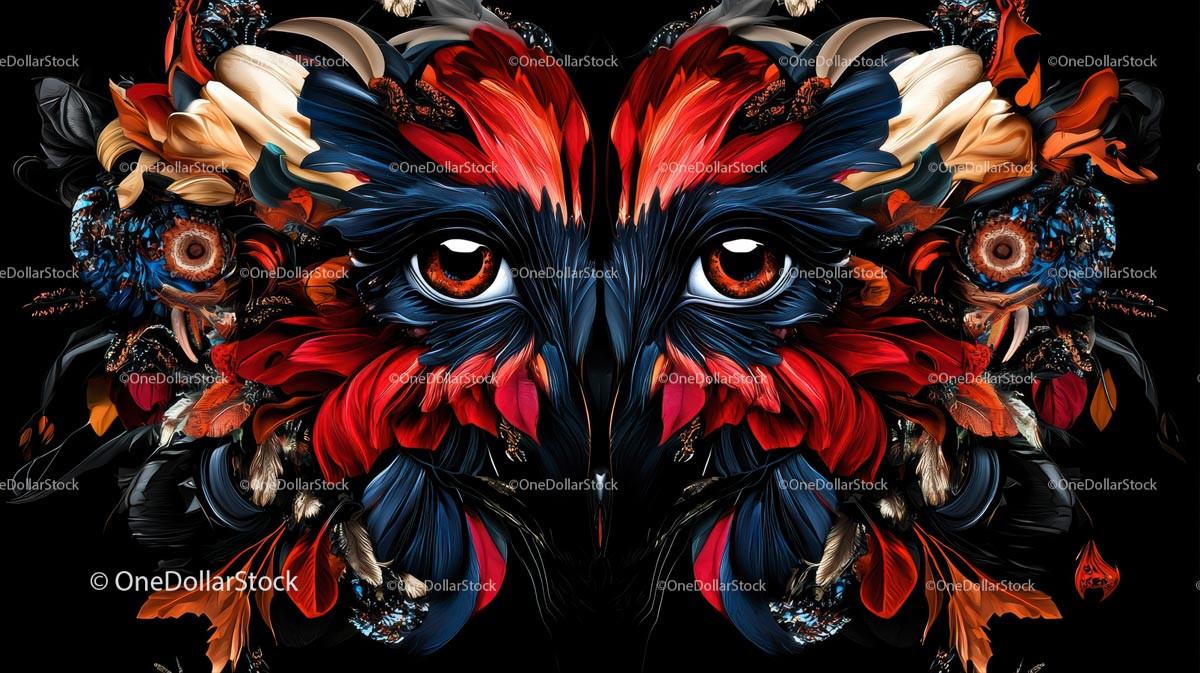 Vibrant Abstract Eagle with Colorful Feathers