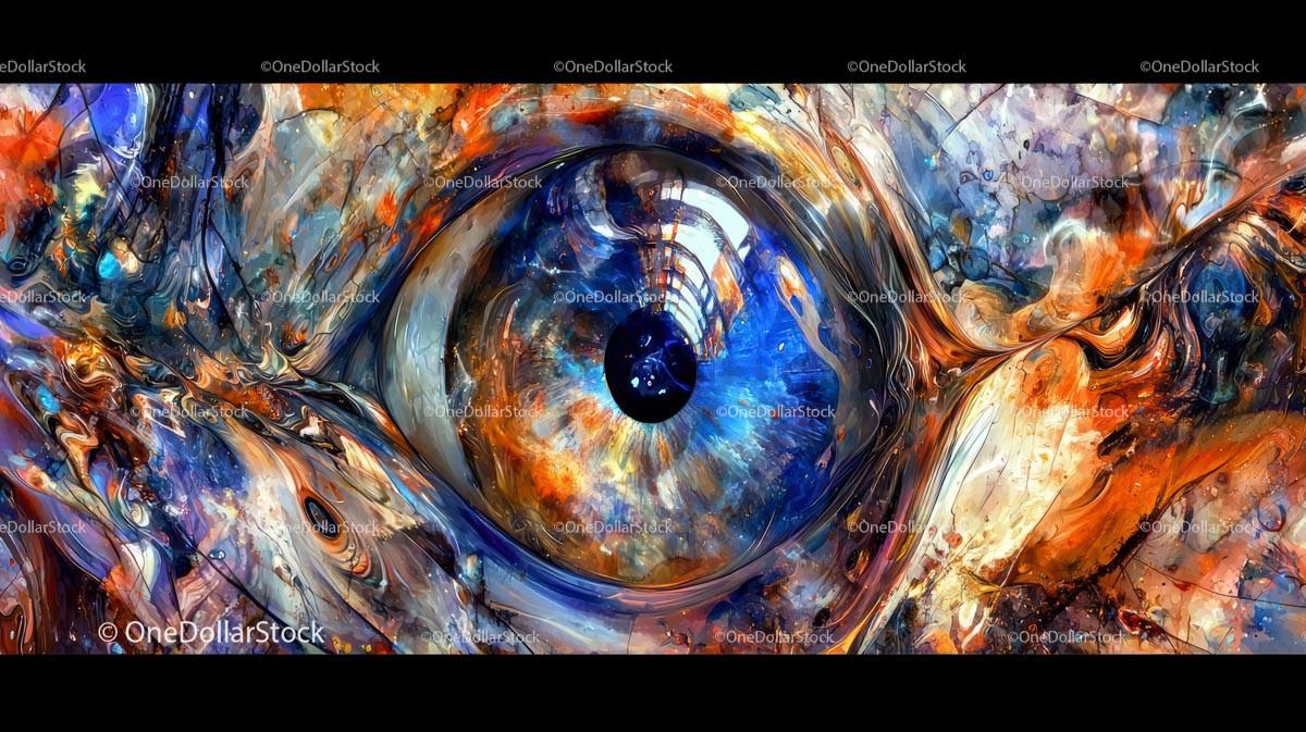 Vibrant Abstract Eye with Swirling Colors