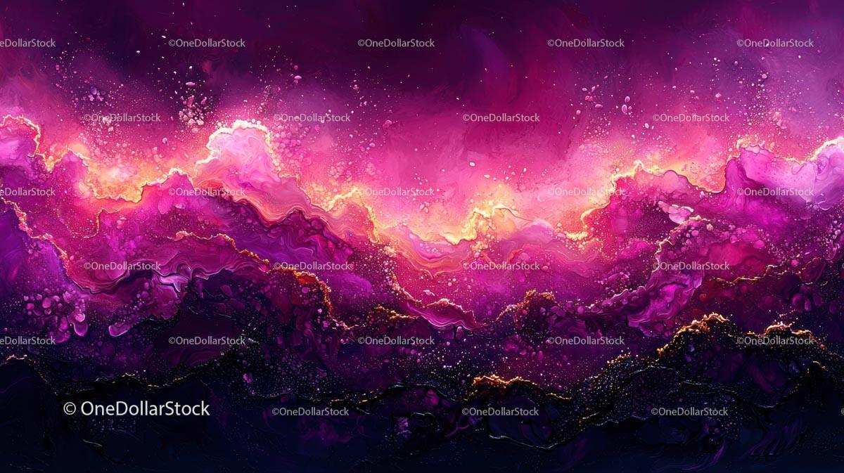 Vibrant Abstract Artwork with Pink and Purple Waves