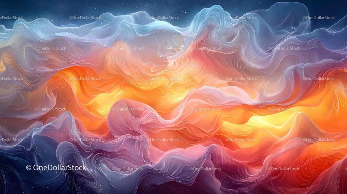 Vibrant Abstract Art with Fluid Colorful Waves