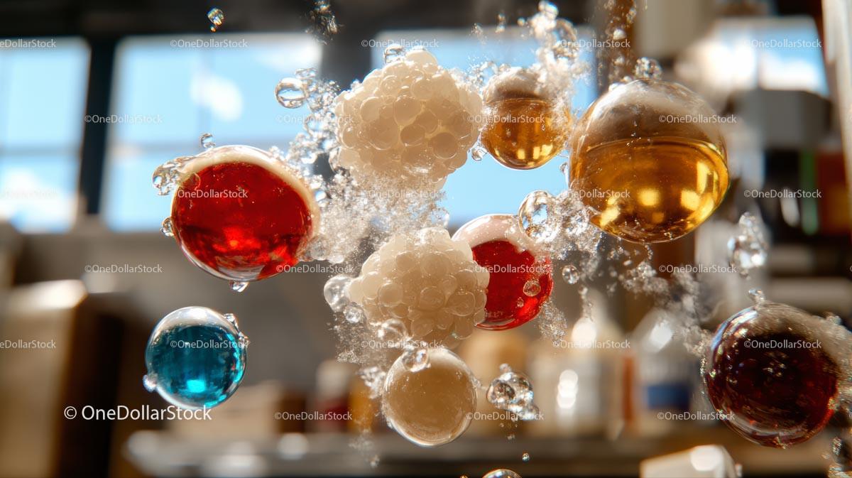 Colorful Bubbles in a Laboratory Experiment