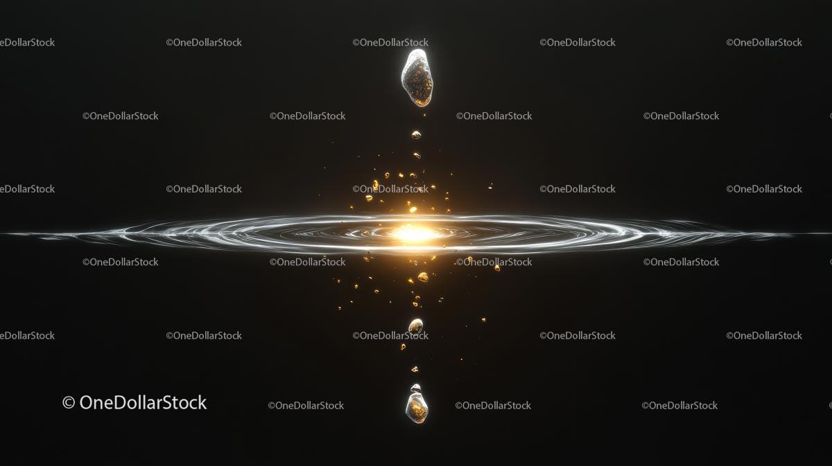 Golden Droplet Creating Mesmerizing Water Ripples