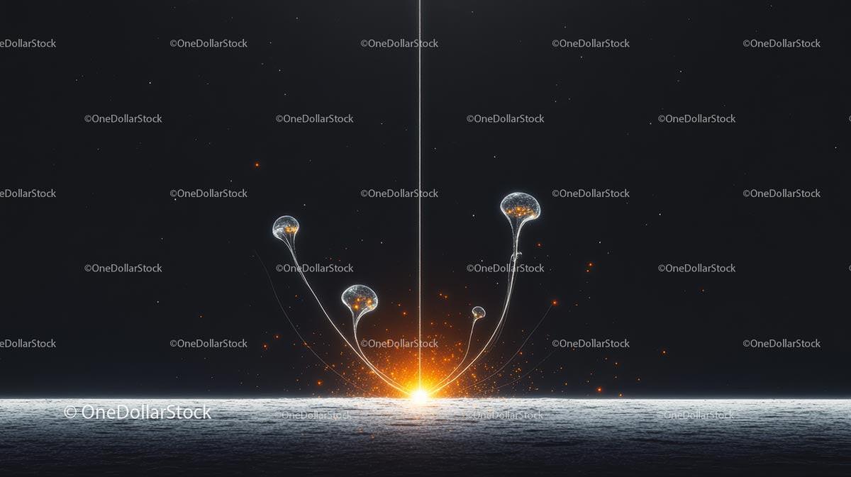 Futuristic Light Beams with Glowing Particles