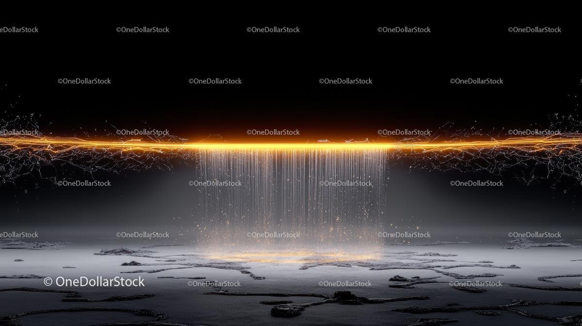 Futuristic Light Beam with Glowing Orange Energy