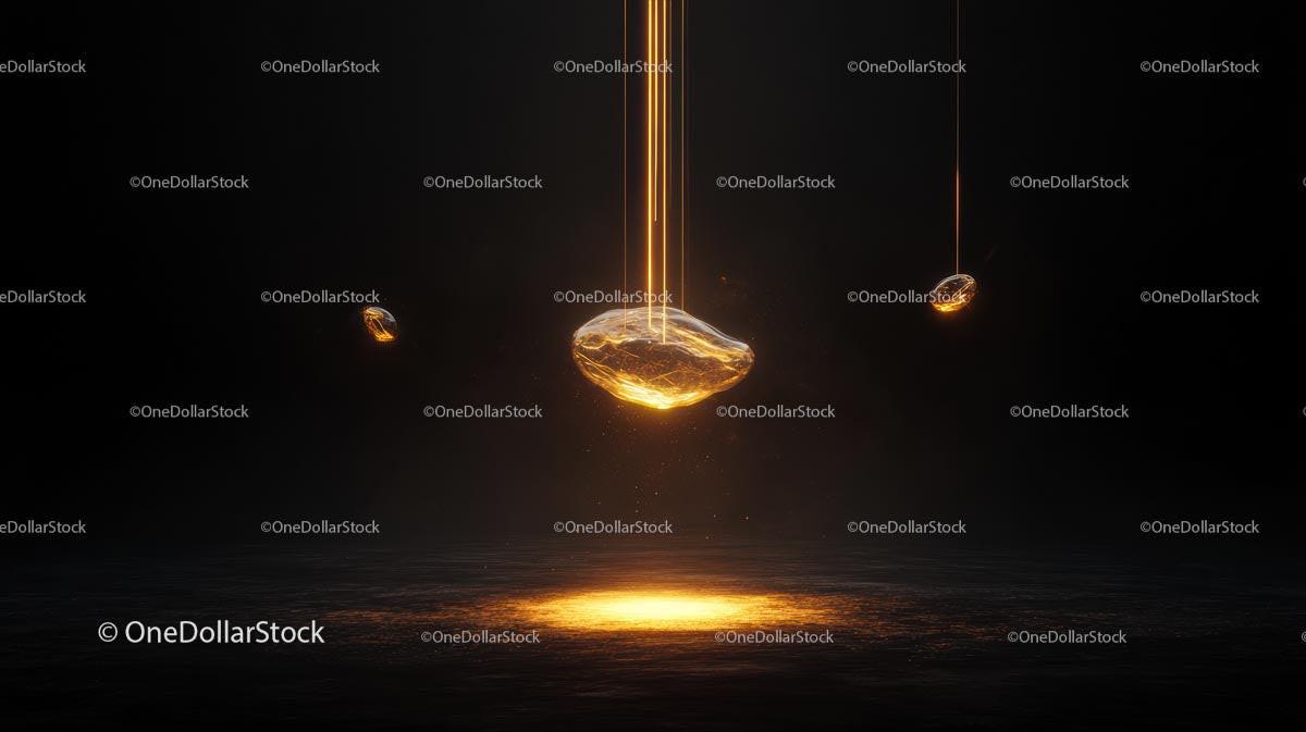 Floating Glowing Stones in Ethereal Light