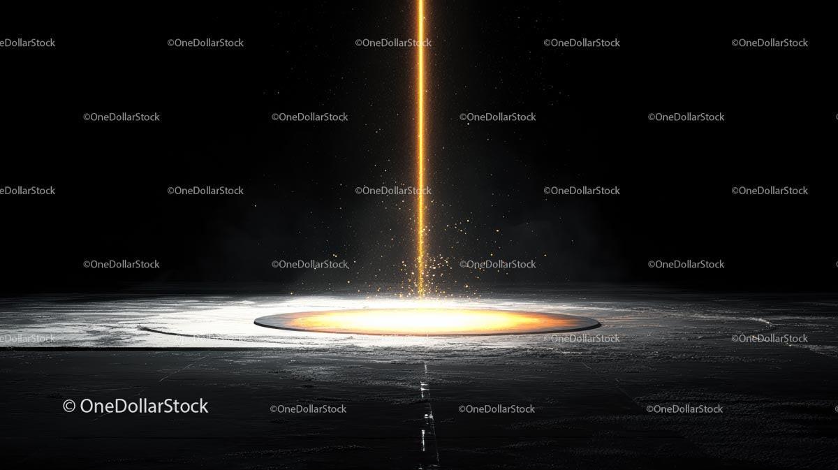 Futuristic Glowing Laser Beam in Dark Sci-Fi Scene