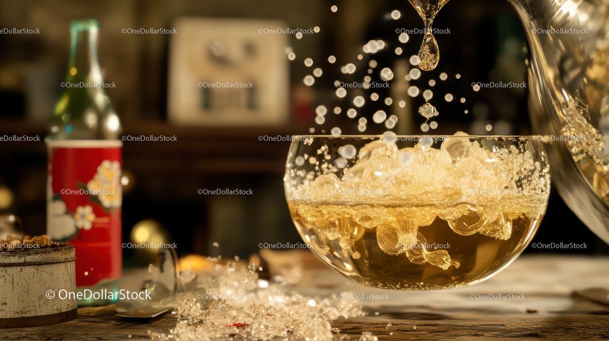 Sparkling Champagne Splash in Elegant Setting