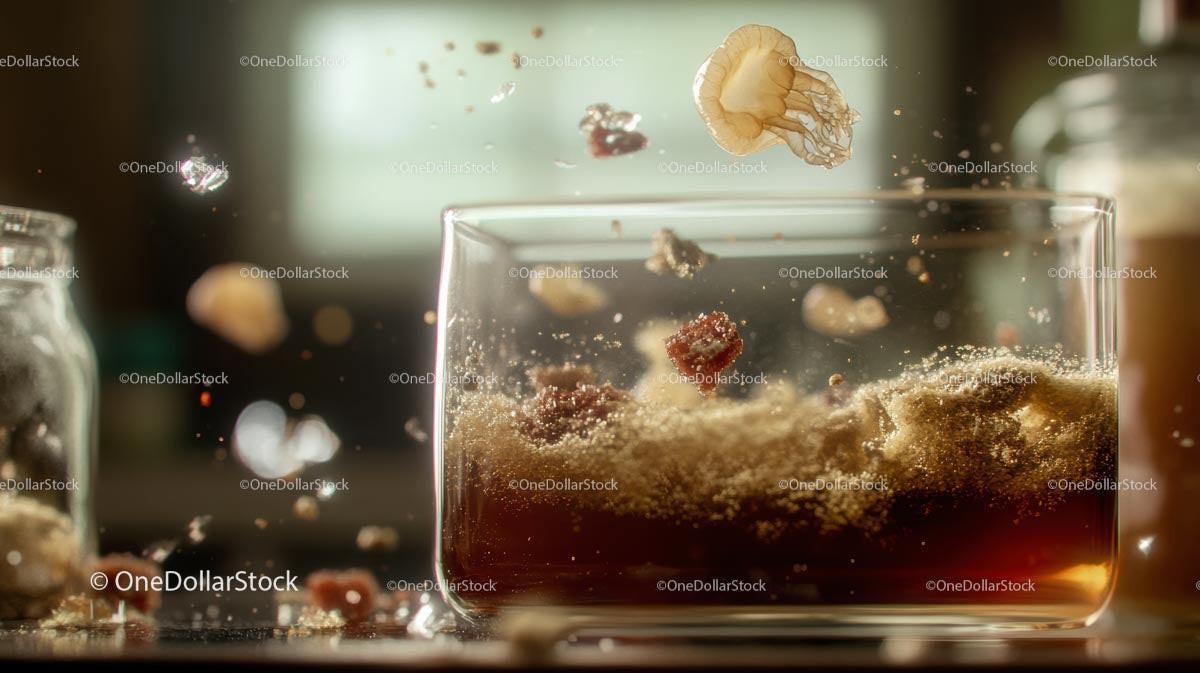 High-Speed Coffee Splash with Brown Sugar in Glass