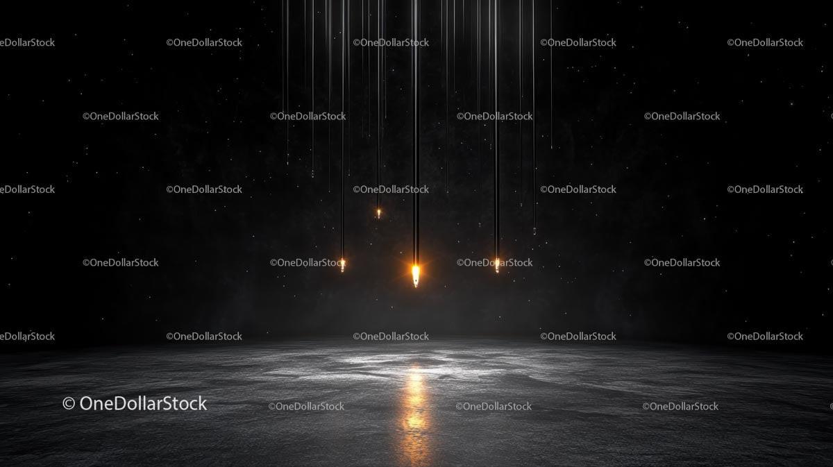 Meteors Falling in a Starry Night Sky