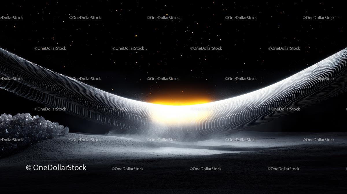 Futuristic Cosmic Landscape with Glowing Horizon