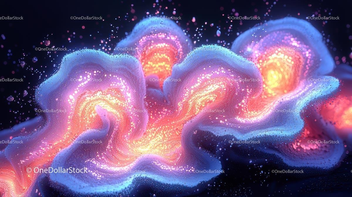 Vibrant Neon Waves with Luminous Glow