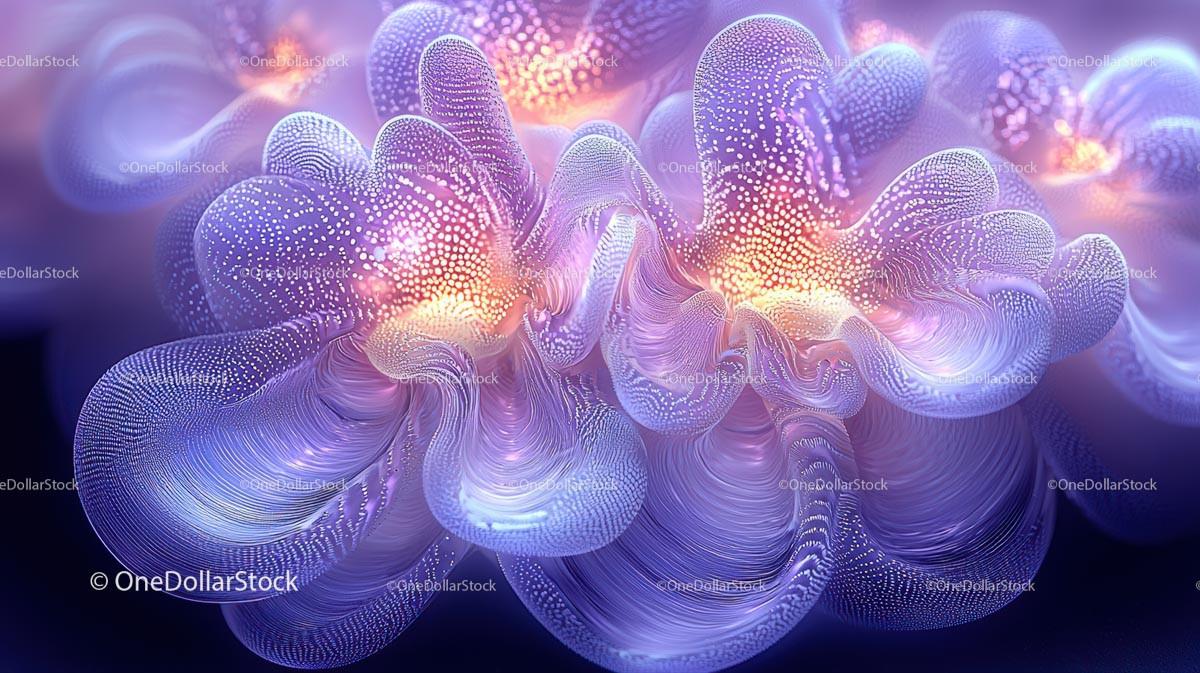 Abstract Glowing Luminous Purple Digital Art Pattern