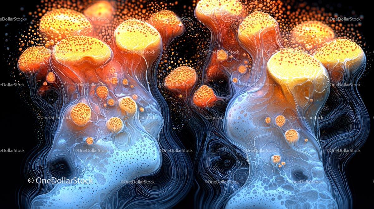 Vibrant Abstract Artwork with Fluid Dynamic Patterns