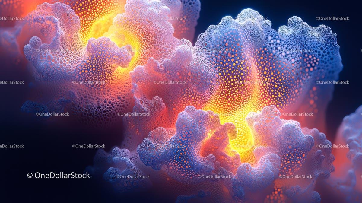 Vibrant Abstract Composition with Luminous Patterns