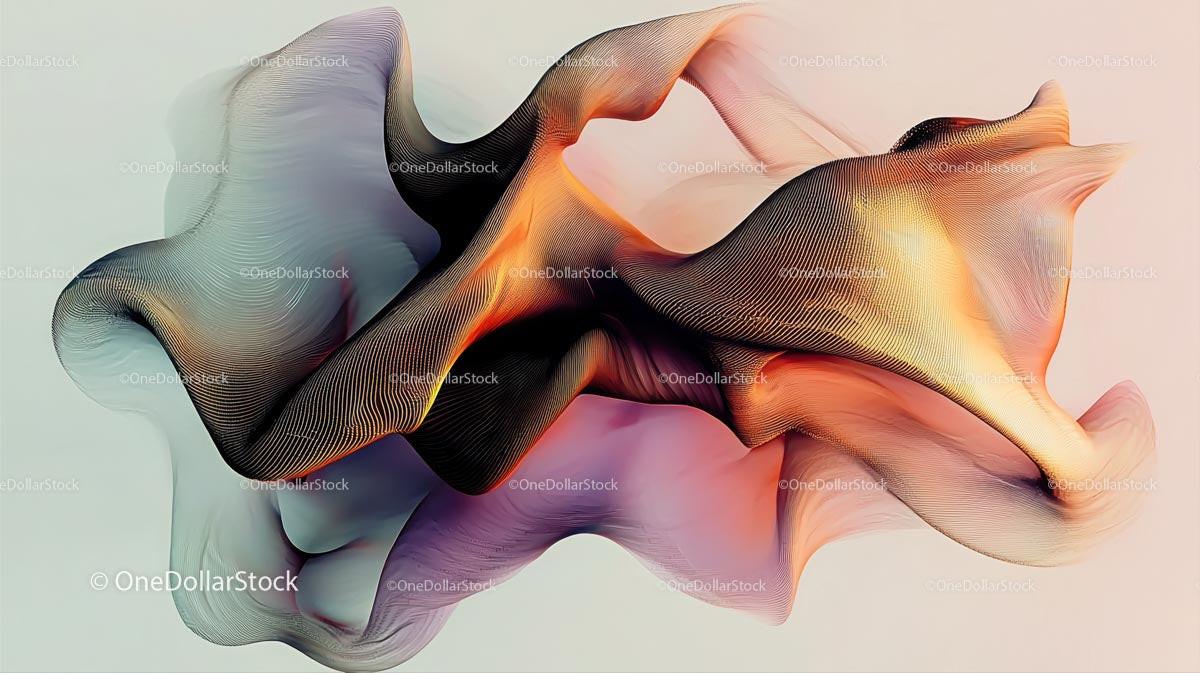 Fluid Wave of Gradient Colors in Abstract Form