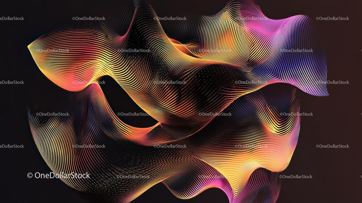 Abstract Colorful Wavy Lines in Dynamic Motion