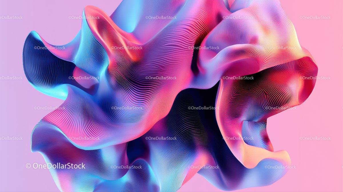 Vibrant Abstract 3D Wave with Dynamic Colors