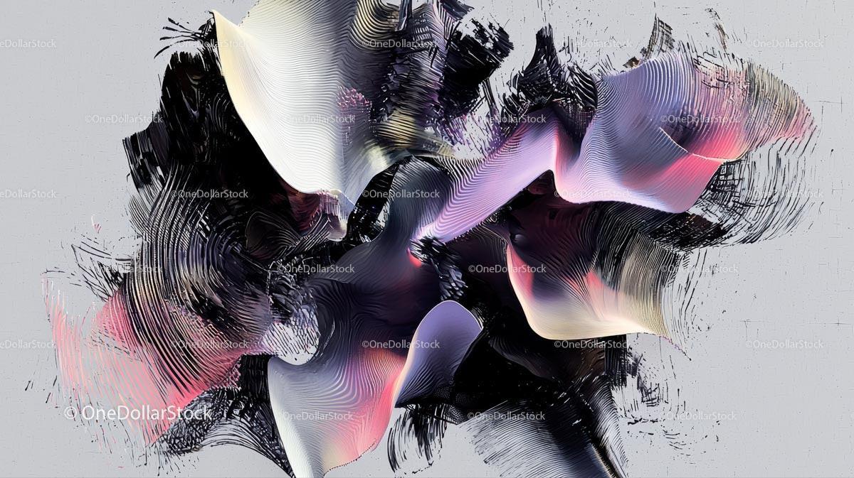 Dynamic Abstract Art with Vibrant Fluid Shapes